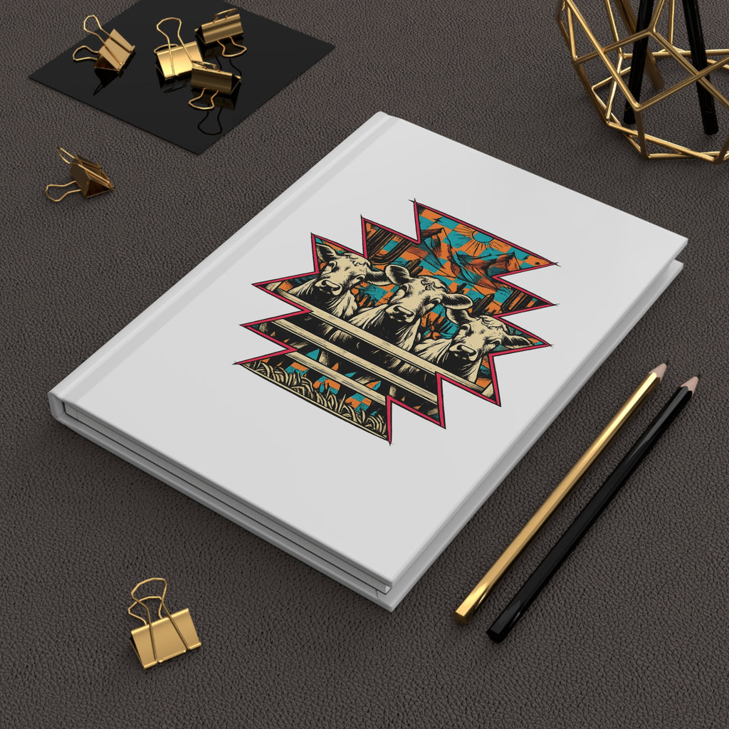 Cow-Aztec Hardcover Journal