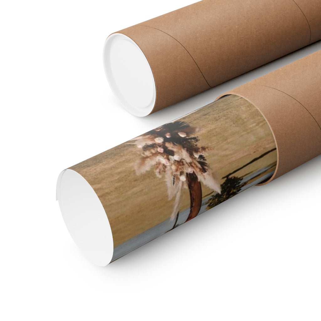 Western Ranch Wedding Arch Poster — Boho Cow Skull & Pampas Grass Matte Vertical Print
